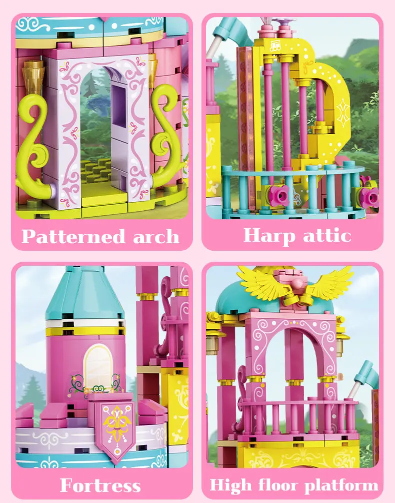 Girls Toys Princess Castle 3D Puzzle Toys For Quality Building Block Set Educational 370Pcs DIY Assembly Toy Christmas Gifts