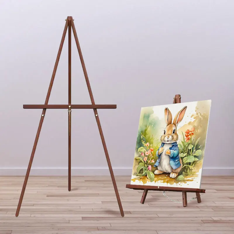 Art Easel Wooden Portable Tripod Display Easel - Adjustable Wood Poster Stand for Wedding Painting Display