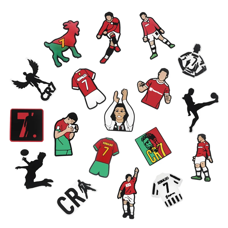 Wholesale Custom Jersey Shoe Accessories Decoration Buckles Sports Football Soccer Star Shoe Charms Shoe Charm For Men Boys Fen