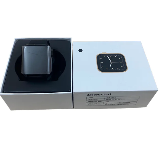 Смарт-часы w26 + Серия 6 IP68, водонепроницаемый фитнес-трекер с диагональю 1,75 дюйма, монитор кровяного давления, пульса, браслет iwo w26plus