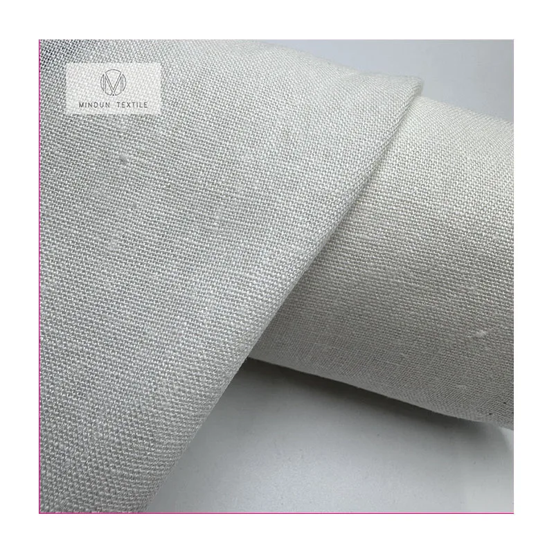 Mindun Bulk Wholesale Medium Spring Linen Polyester Natural Dress Shirting Blended Fabric by the Yard for Clothing
