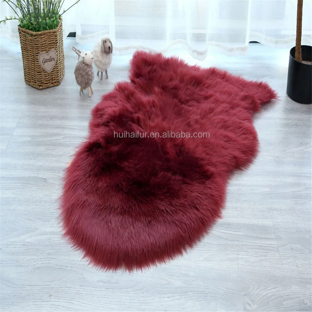 Soft Artificial Sheepskin Rugs Animal Shape Fur Floor Mats Faux Wool Carpets For Living Room Carpet