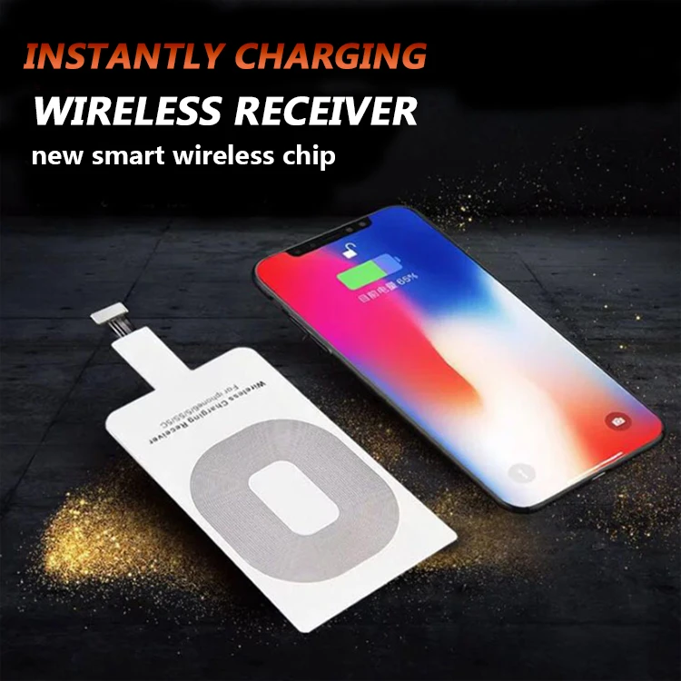 Universal Qi Wireless Charger Adapter Fast Charging Receiver For iP Sam Android For All Type C iOS Smart Phones Tablets