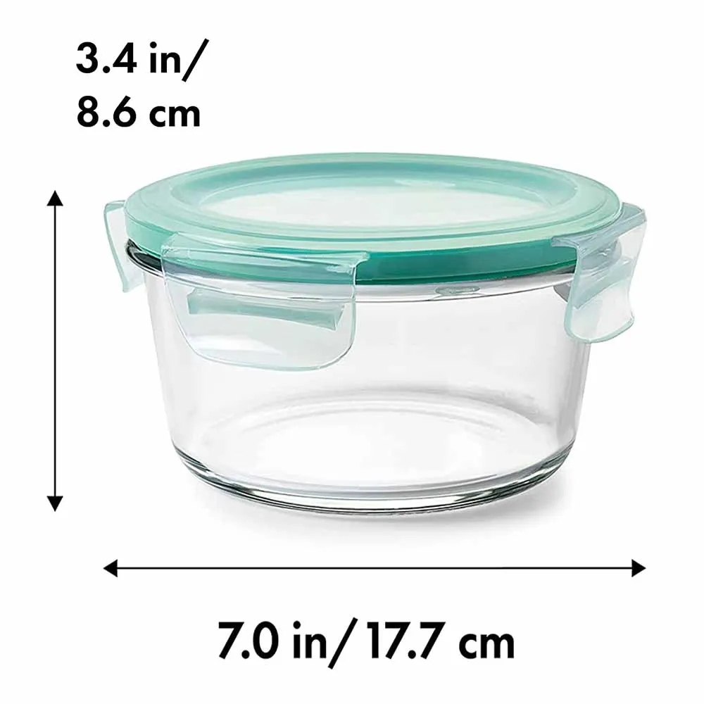 960ml Clear Glass Storage Store Glass Food Storage Container Set with Lid, BPA-Free Lid, Dishwasher, Microwave and Freezer Safe