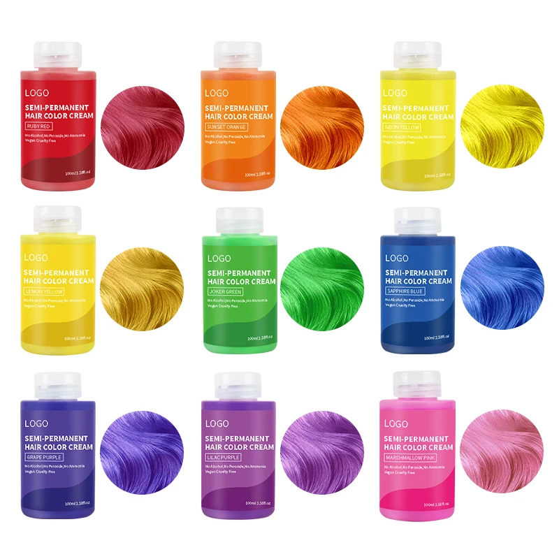 Private Label Hair Color Cream Hair Dye For Professional Salon Private Label Fast Semi-Permanent Hair Color Cream