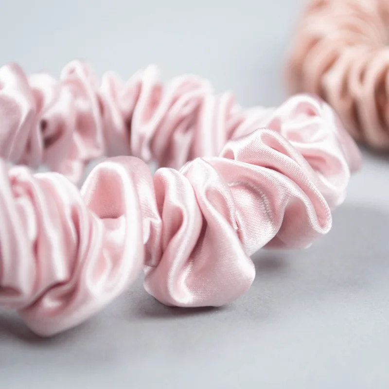 High Quality 1cm Width 100% Silk Hair Scrunchie Mulbery Silk Scrunchies For Hair