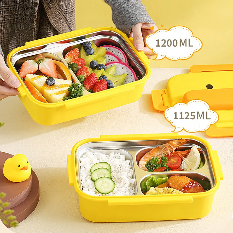 High Quality Cute Design Carry-all Loncheras Para Nios Stainless Steel 316 Lunch Bento Box With Cutlery