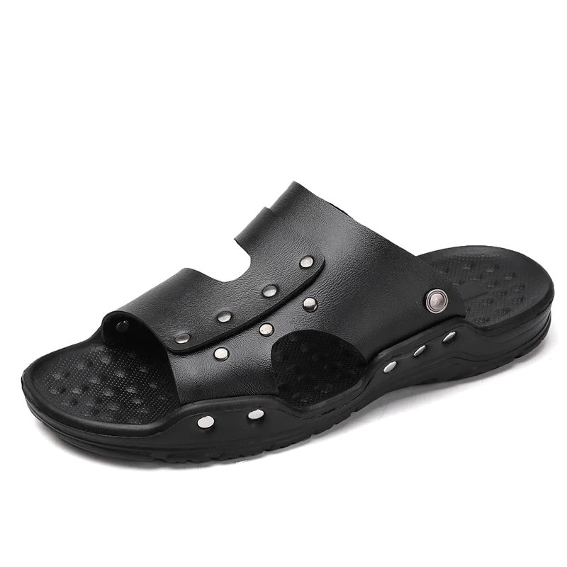 beach shoes men big size cool slippers men leather casual shoes non-slip flip-flops slippers summer flat sandals shoes wholesale