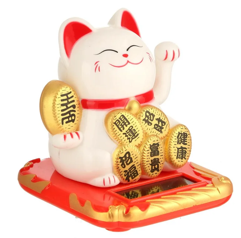 New technology money ceramic Fortune Lucky cat Gold waving hand Maneki Neko porcelain figurine gift