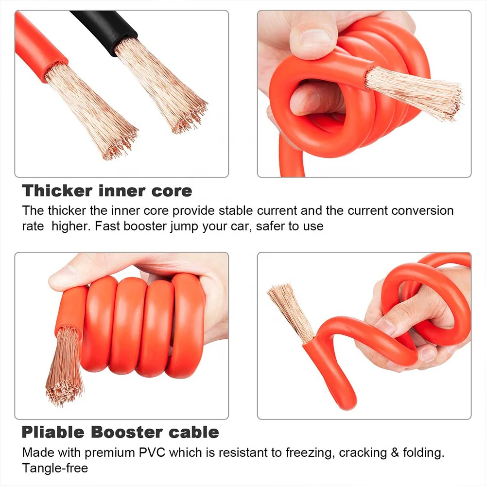 CE Portable Heavy Duty Clamp Car Emergency Tools 50MM2 1500A Battery Jump Power Cable