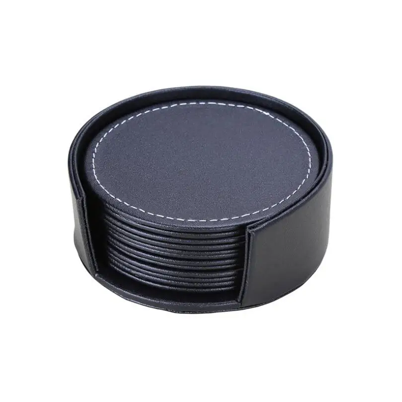 Custom Design Durable Thick Drinks leather coasters bulk wholesale
