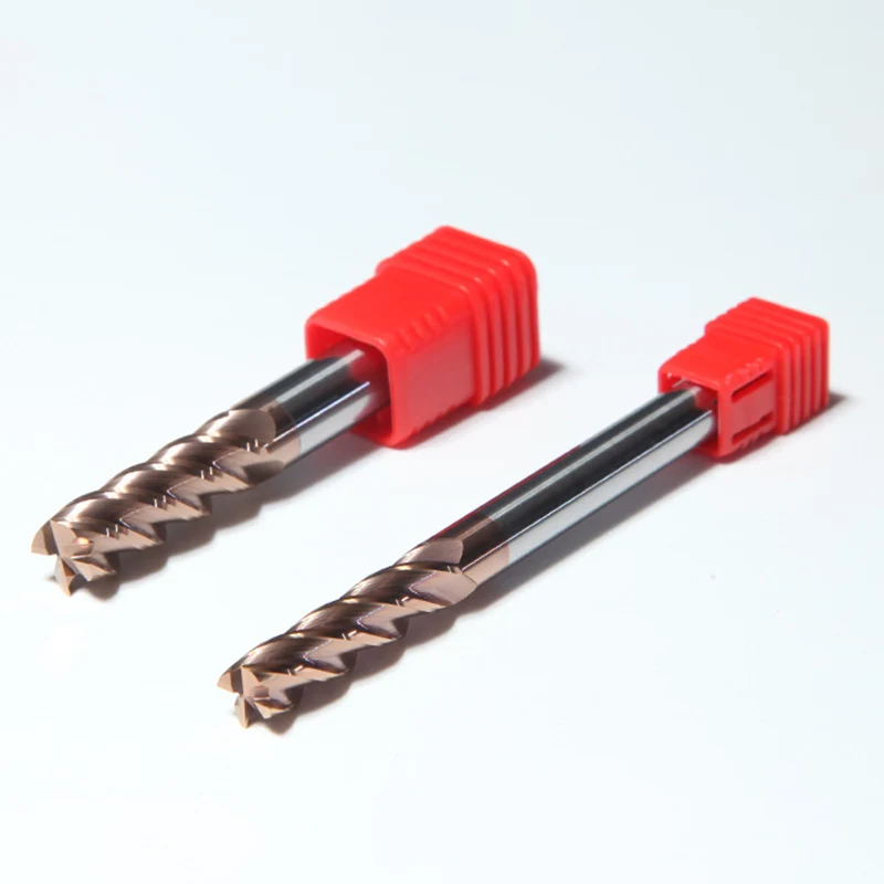 Tungsten Carbide 4 Flutes HRC55 Flat End Mill With Copper Coating HRC55 Carbide Milling Cutter cnc milling cutters