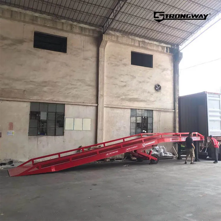 10ton heavy duty mobile hydraulic loading ramp adjustable loading ramp for van