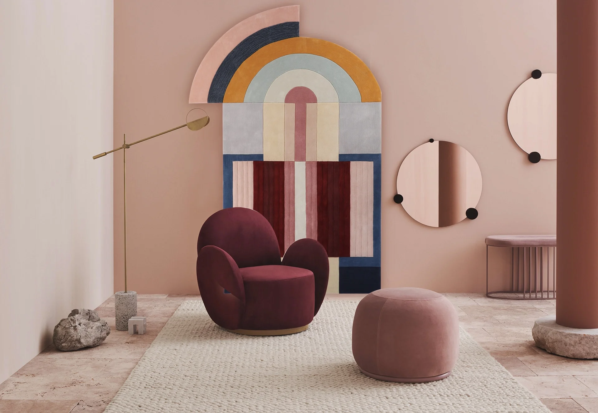 Novelty Tapis Masion Nordic Geometric Rug Custom Shape Handtufted Home Carpet