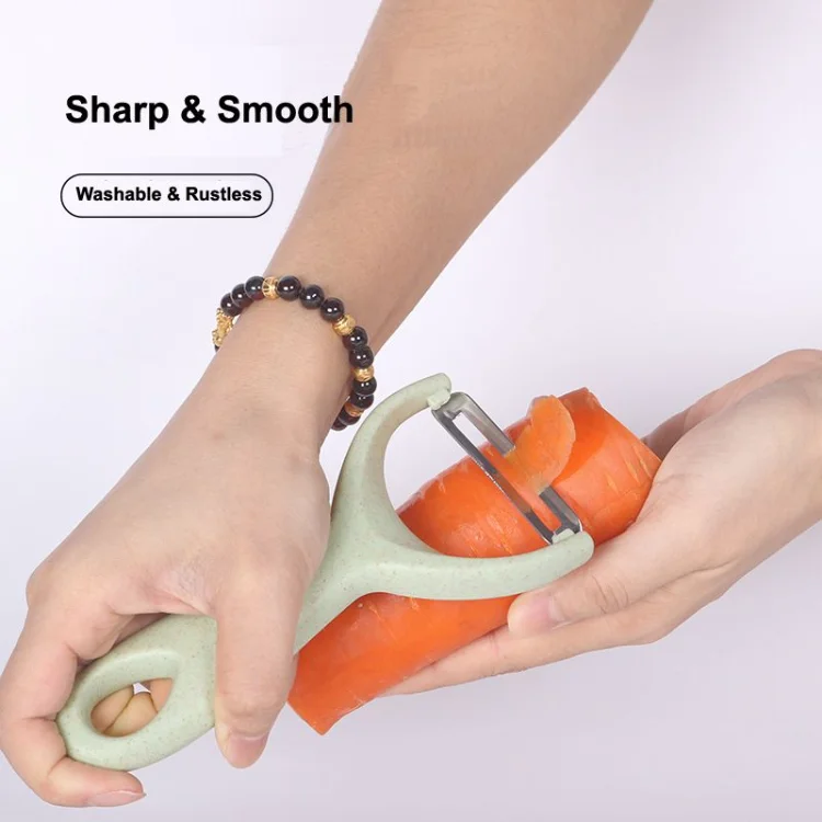 Multifunction 6 Pcs Home Wheat Straw Stainless Steel Skin-peeler  Baby Food Tool  Kitchen Knife Sets