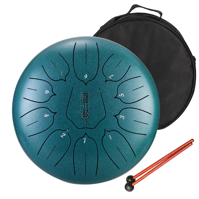 Hluru Hot Sale 11 Note 10 Inch Handpan Musical Instruments Drums F Tone Percussion Instrument Lotus Steel Tongue Drum THD11