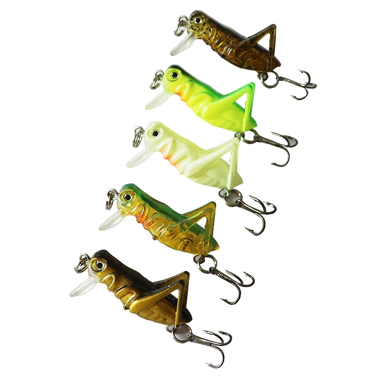 High quality lifelike  Freshwater 3.5cm/3g  Insect Grasshopper Fishing Lures Minnow Plastic Fishing Lure Bait
