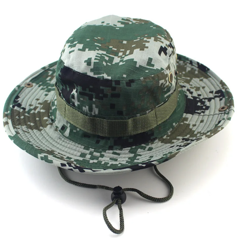 
Outdoor jungle hat camouflage fishing sun protection round brim military hat leisure mountaineering fisherman hat 