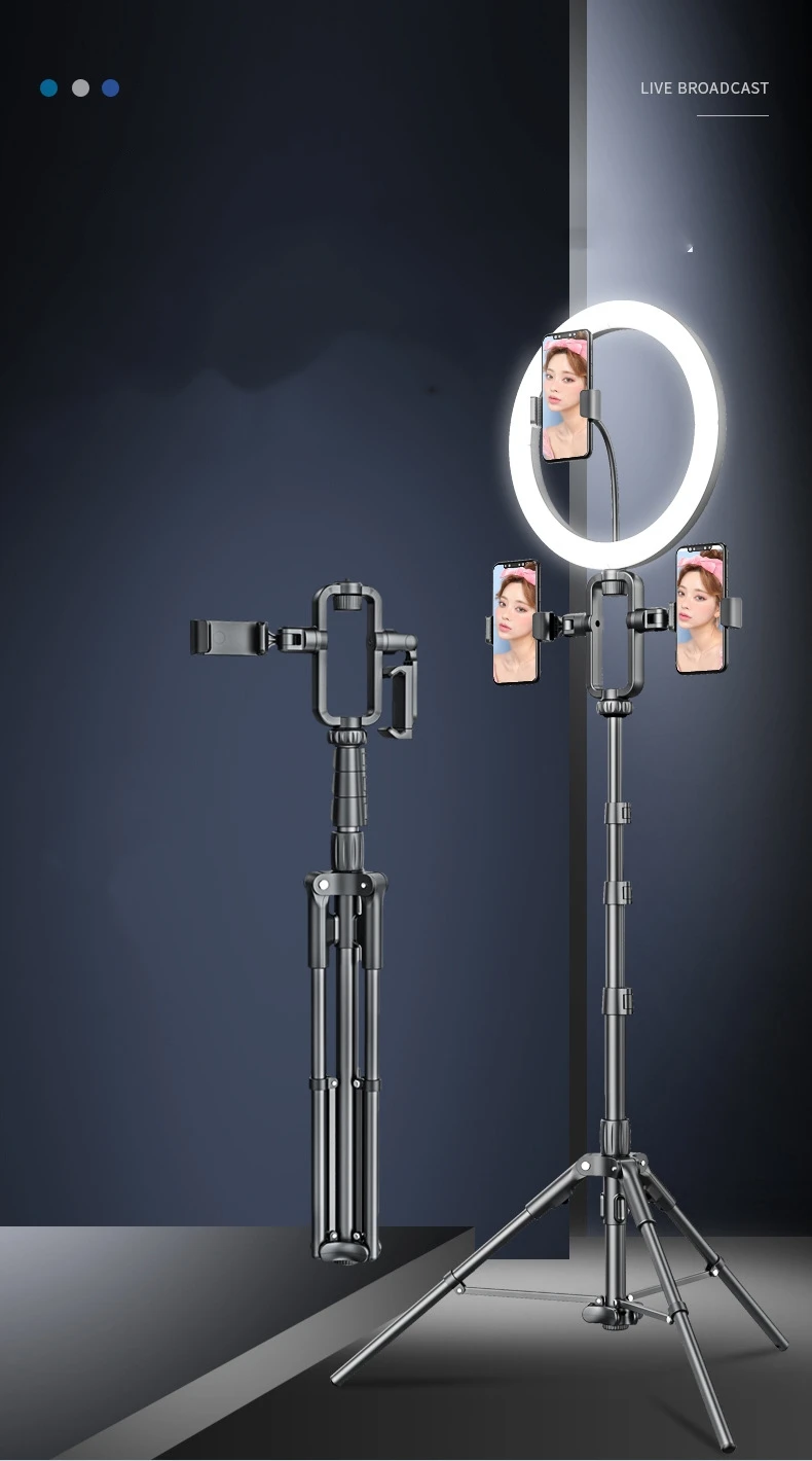 360 rotary clip network popular live streaming 1.9-meter photography live streaming expandable aluminum alloy floor stand