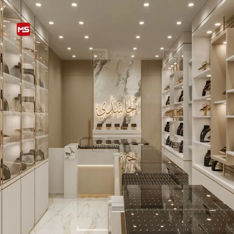 High-end rotating glass display cabinet with customized size glass cabinet with lighting jewelry