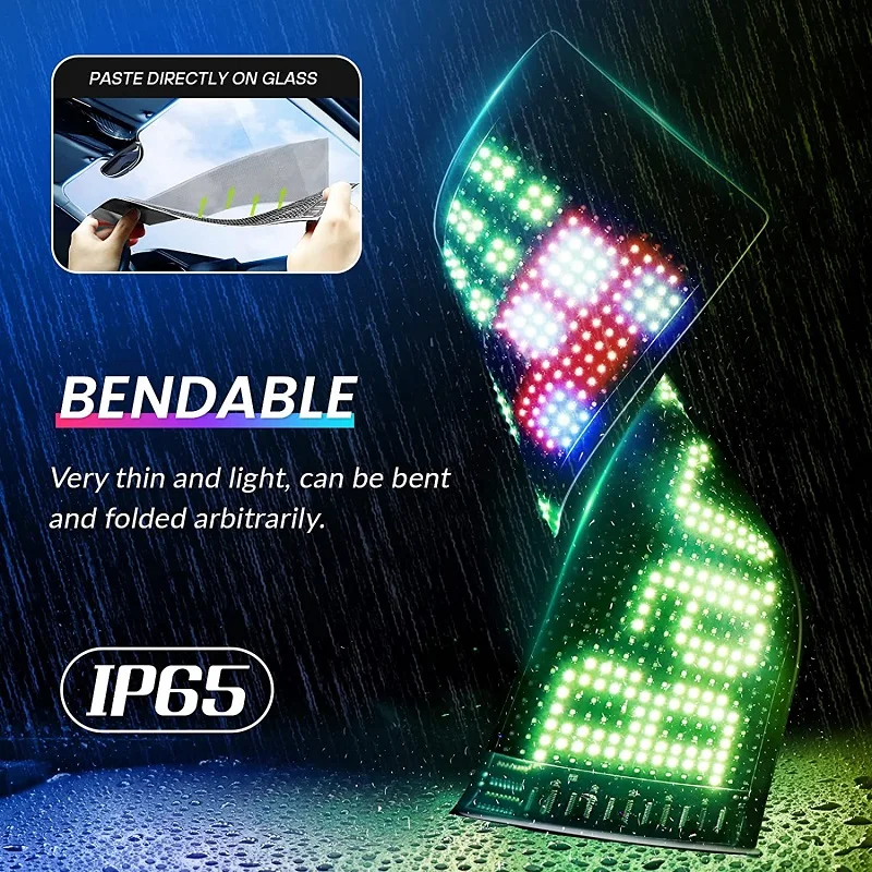 App Control LED Sign Board Flexible USB LED Car Signs Programmable Custom Scrolling Message Digital Display Led Matrix Panel