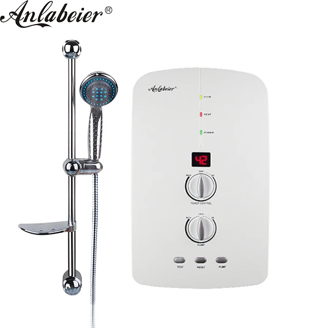 Hotel house knob control 5.5KW 220V instant bath electric hot shower water heater with booster pump