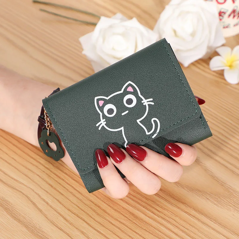 OME760 Hot Sell Wallet For Women New Ladies Wallet Short Creative Fashion Wallet Girls Short Small Mini PU Leather Coin Purse