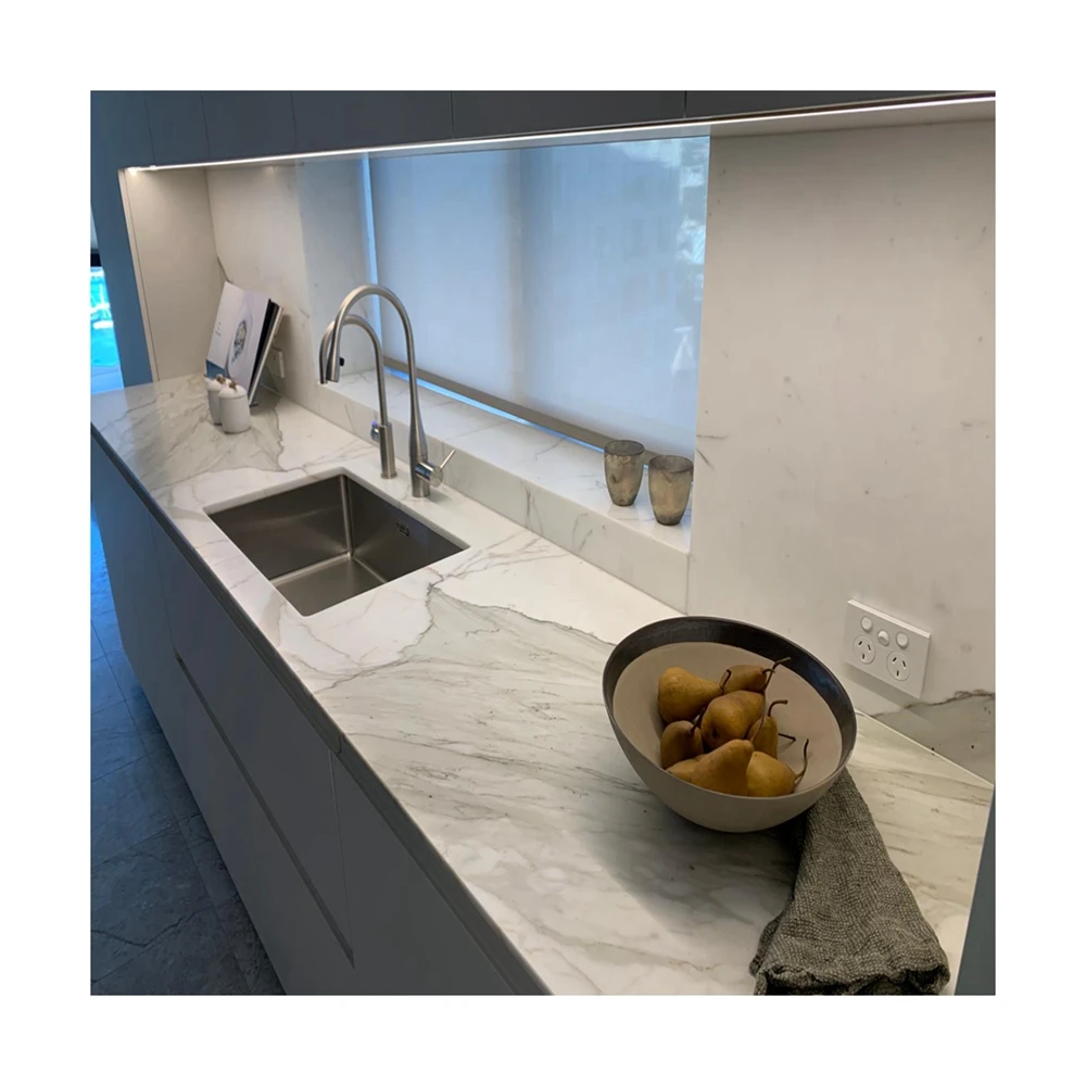 grey vein calacatta quartz stone for kitchen
