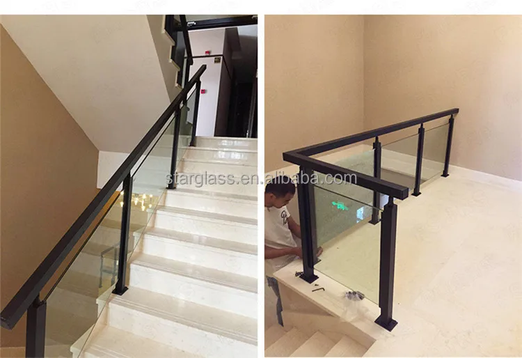 8mm 10mm Flat Curved Stair Railing Tempered Glass Price