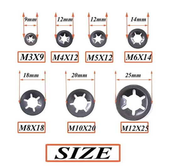 65 manganese steel washer card ring bearing clip retaining ring flower shaped washer flat clip M2M3M4M5M6M8M 10M12