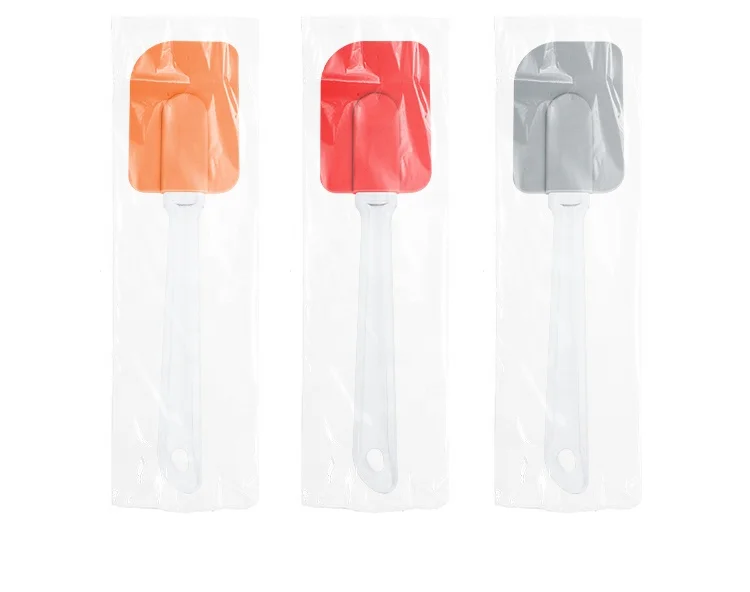 Factory Custom Plastic Handle Kitchen Baking Scraper Cake Cream Printed Silicone Spatulas For Caking