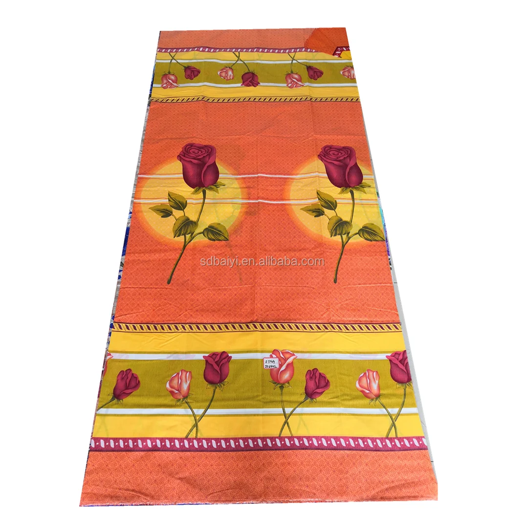 
100% polyester microfiber woven brushed pigment printed bed sheet fabric textiles in roll 