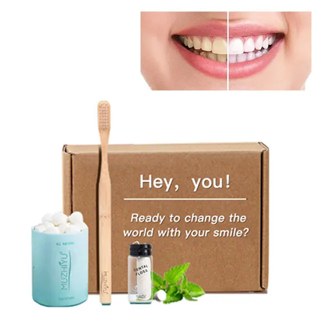 Private Label Organic Hotel Travel Natural Mint Bamboo Hydroxyapatite Charcoal Whitening Toothpaste Tablets With Fluoride