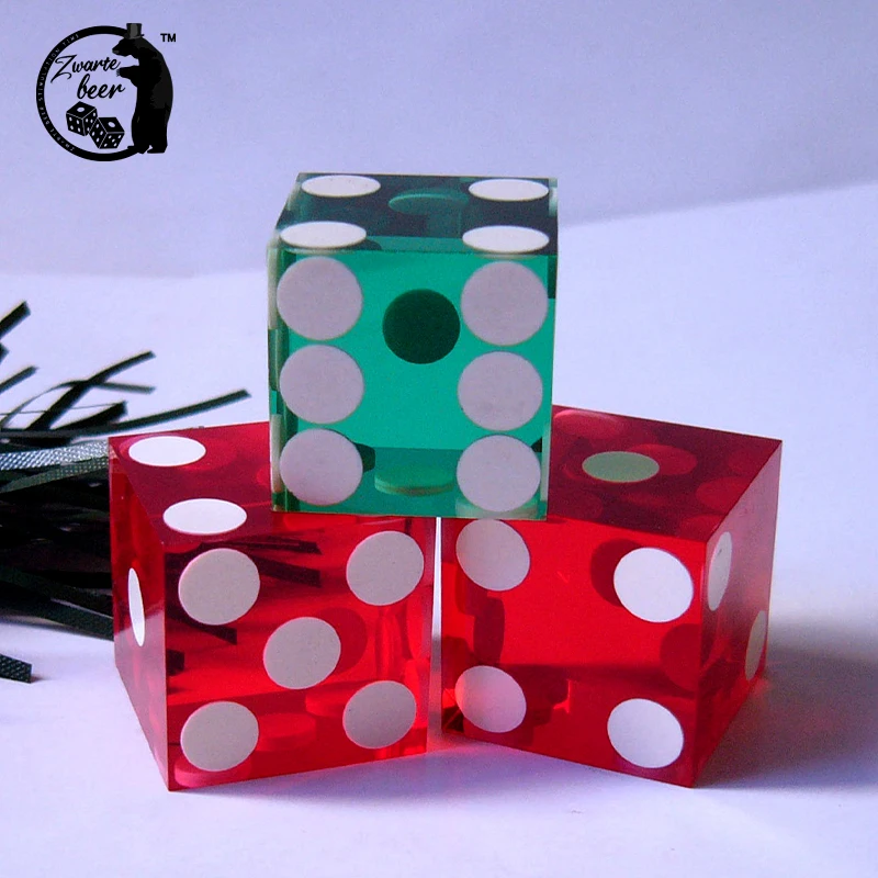 19mm Square Corner Precision Dice Custom Gambling Accessories Casino 5 Color Transparent Precision Dices