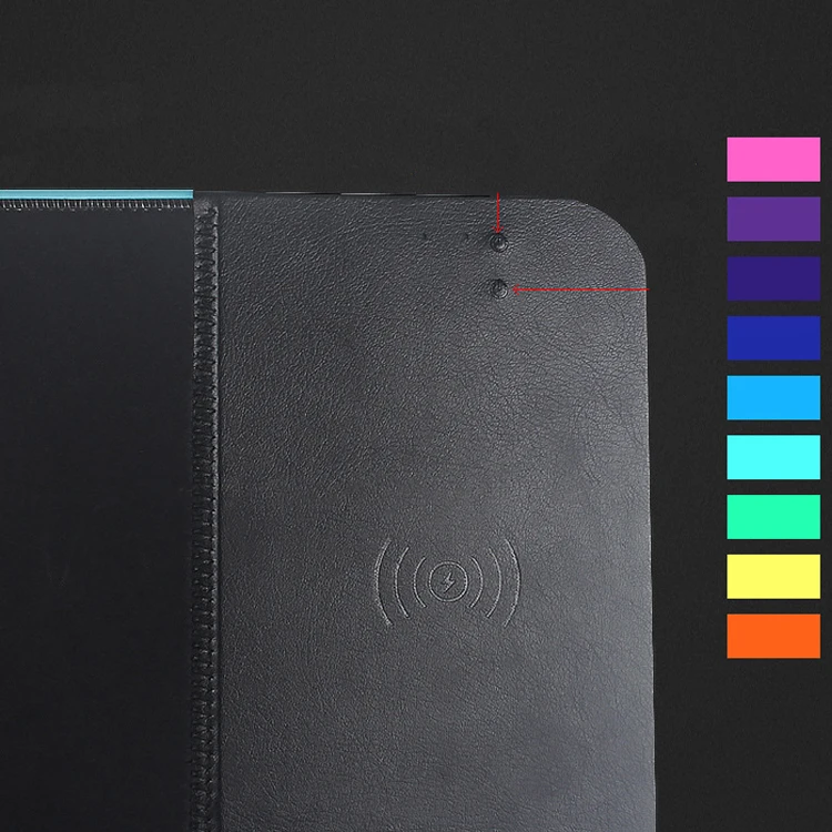 
Oem Custom Logo Black Gamer Big Large Computer Desk Rgb Led Gaming Keyboard And Mouse Pad Mats With Wireless Charger Charging 