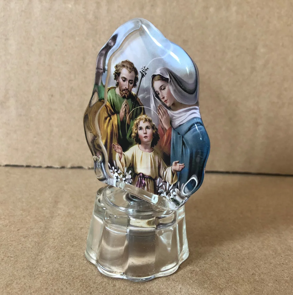 Catholic ST.Joseph glass religion baptism gift MH-G0418