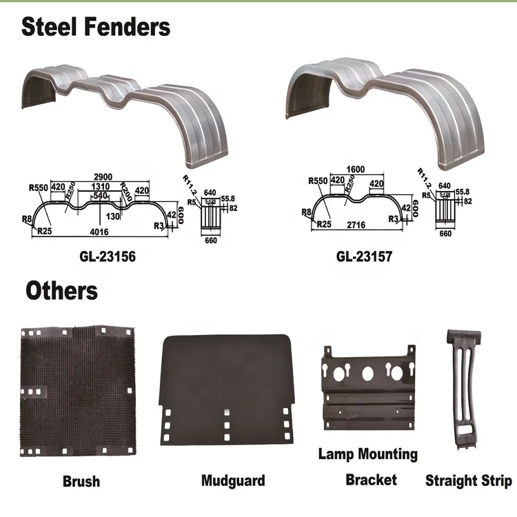 GL-23150 Fashionable Double Axle Aluminum Trailer Fender