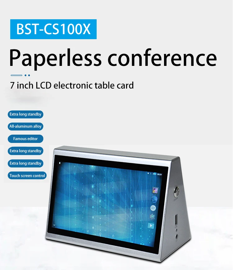 High-end conference e-ink display Ink electronic table card paperless reusable Electronic eco friendly Government table sign