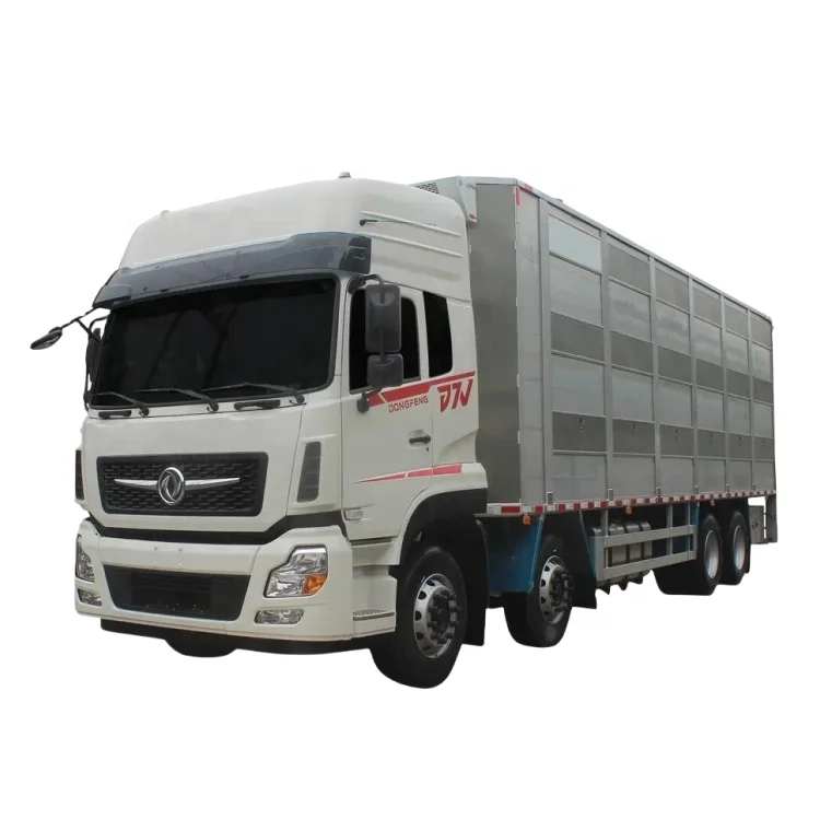 New 8x4 Livestock Poultry Transport Vehicle Diesel Fuel Pig Transport Truck Left Steering 4x2 Drive Wheel Van Cargo Tank China