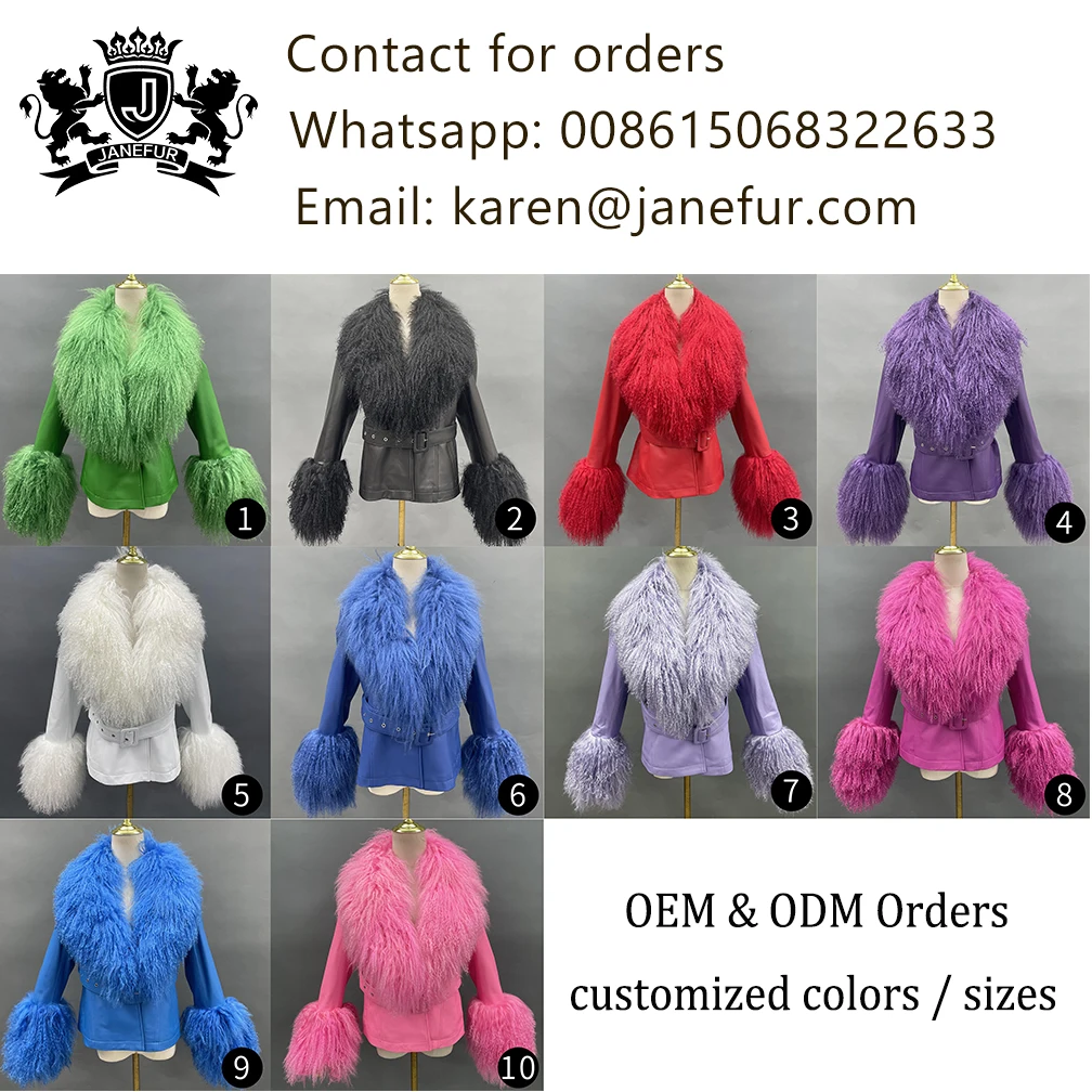 Fashion Lamb Fur Women Coats Winter and Autumn Leather Jacket Women Short Fur Collar and Sleeves 5XL Plus Size Leather FurCoat