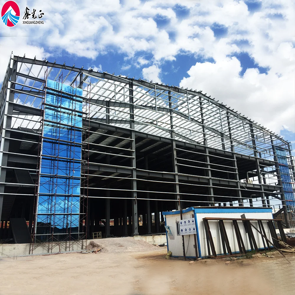 H Welded Bema And Column Structure Metal Storage Shed Steel Frame Warehouse