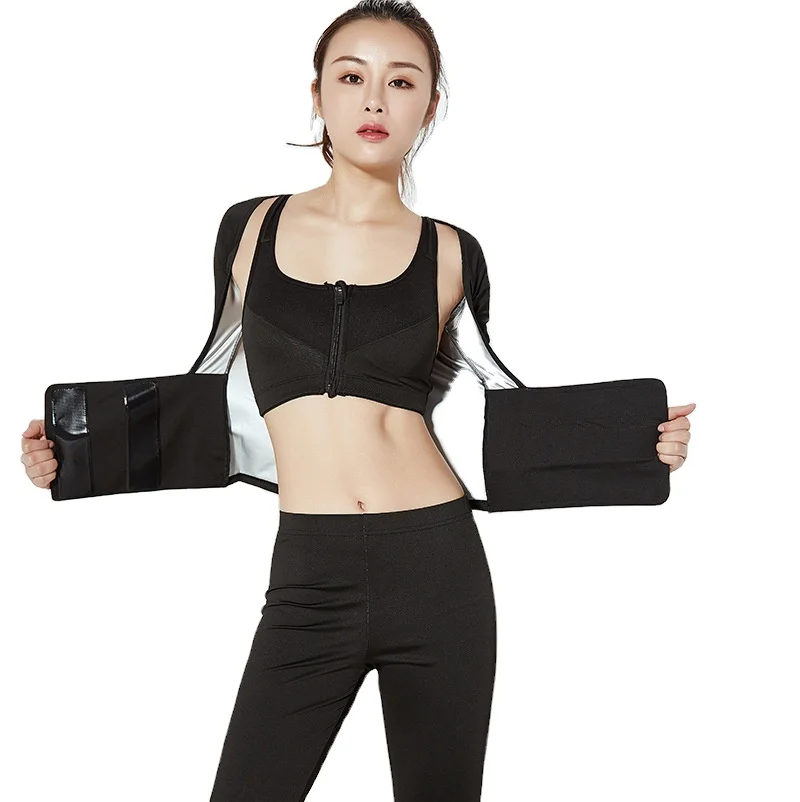 Hot Sales Customized Logo Women Sauna Jacket Slimming Sweat Sauna Suit Sauna Shirt Long Sleeve Workout Tops Body Shaper