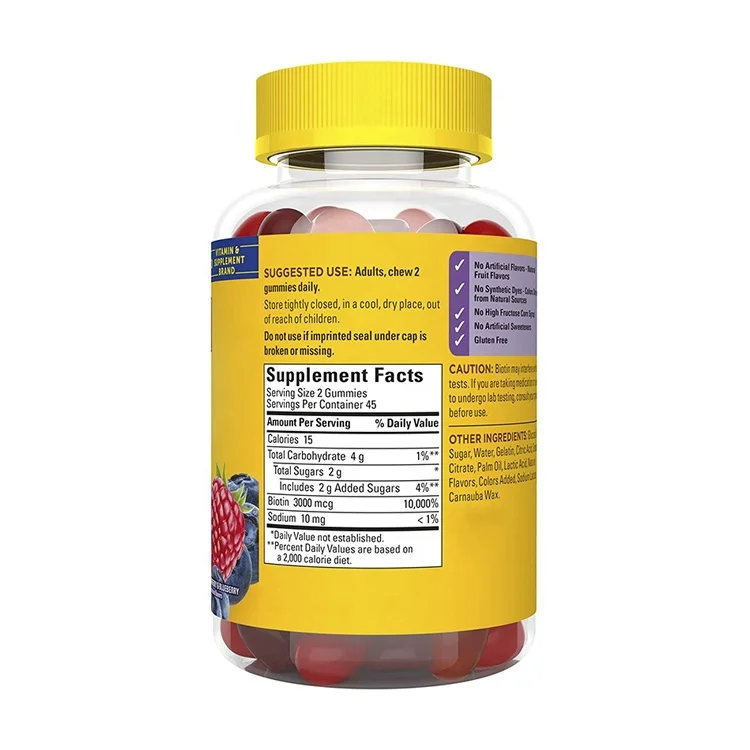 Biotin Berry Gummies No Artificial Flavor Supplement Promotes healthy hair skin and nails pectin Gummies