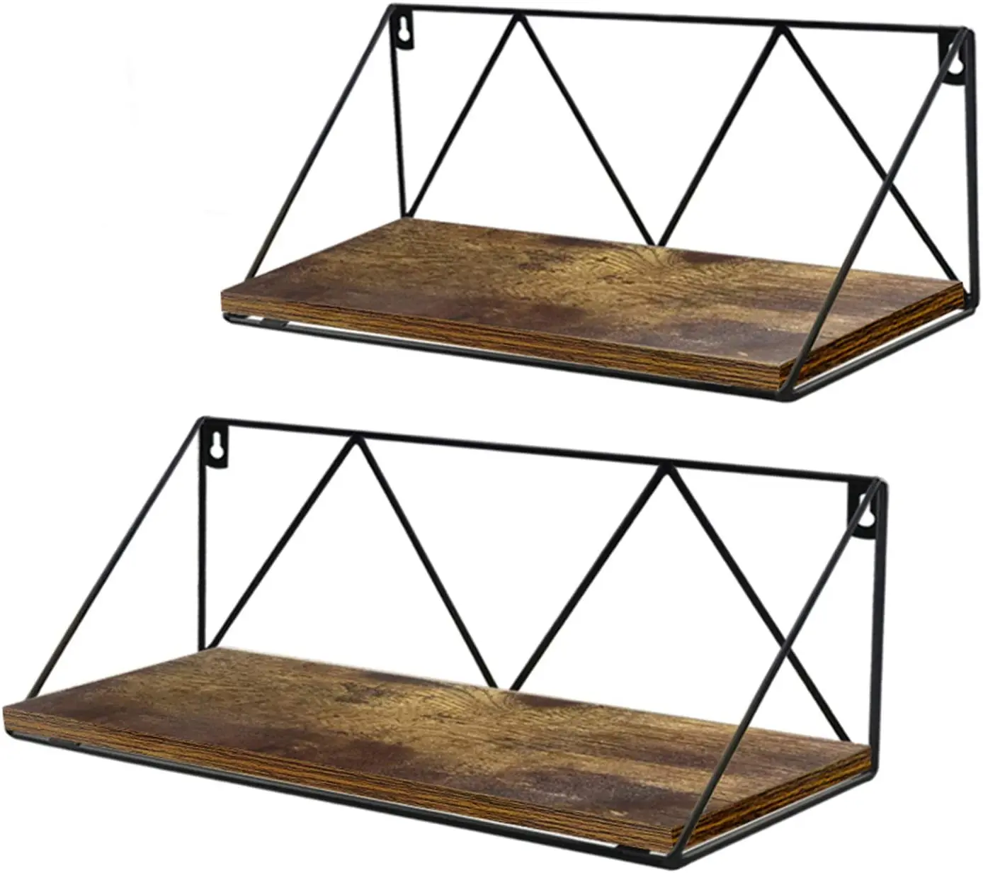 Floating Shelves Wall Mounted home decor Set of 2 metal Rustic wall shelf