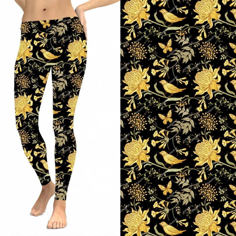 Elastic Style Women Stretchy Slim Skinny Flower Printed Buttery Soft Leggings