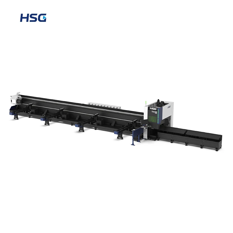 HSG low price laser cutting pipe metal machine tube laser cutting machine square tube round pipe fiber lasercutting machine