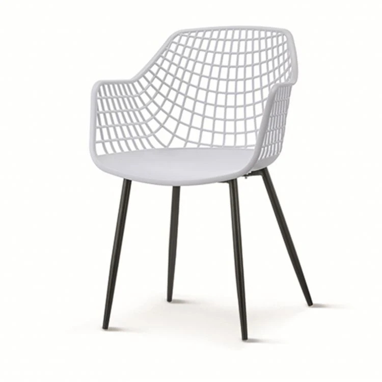 New Product Hot Sale Molding Chairs Mesh Back Pp Seat Cheaper Price Plastic Chair with Metal Frame Legs Dining Chair Modern