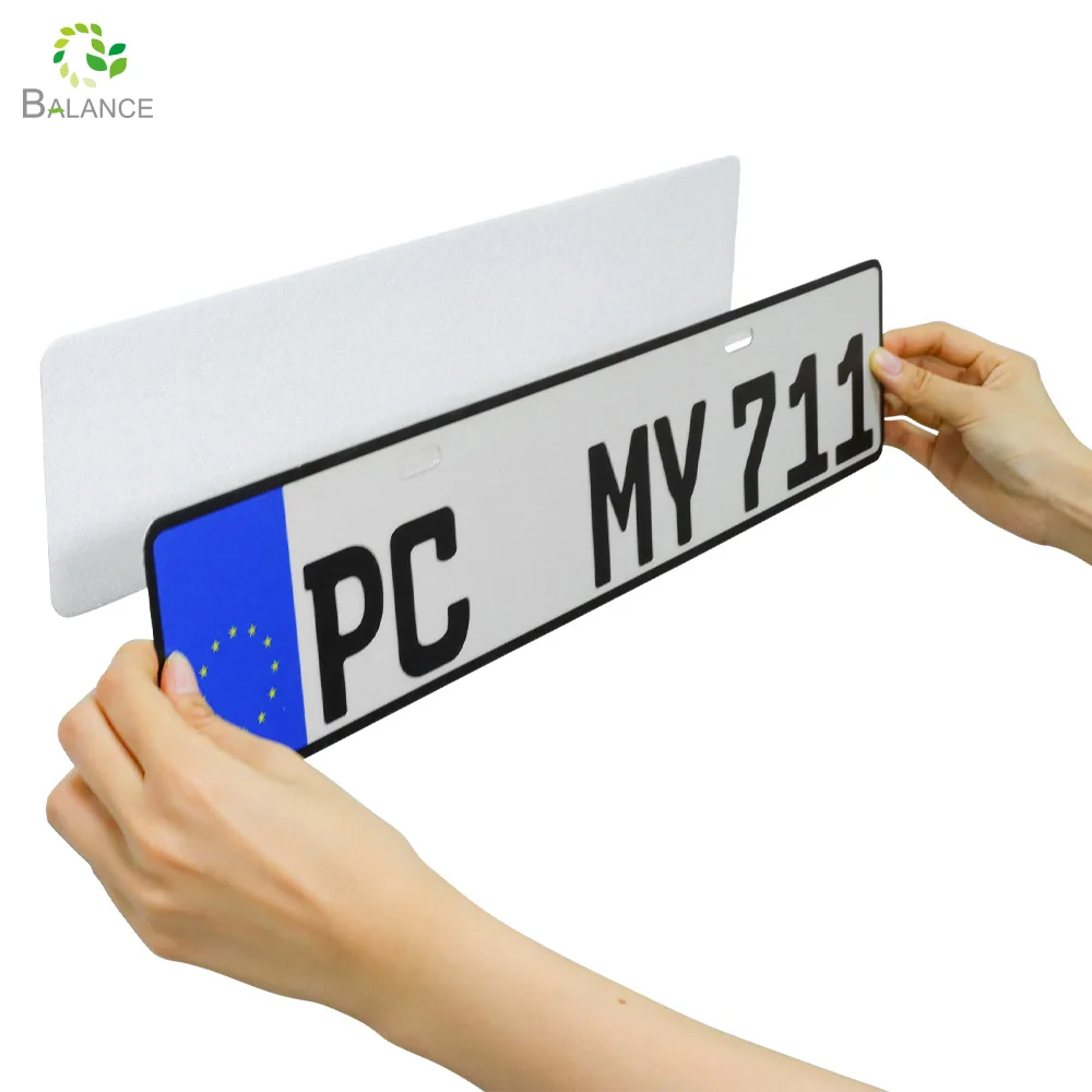 European License Plate Sticker Custom Car Number Plate Holder For Car Hook Loop Fastener