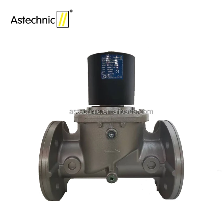 Normally closed gas and air flange safety shut-off solenoid valve for industrial combustion furnaces 2 1/2 IN