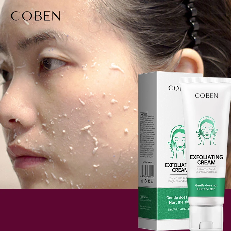 COBEN Private label hot sale face exfoliating cream for softening cuticle clean pores soothe moisturize brighten skin scrub